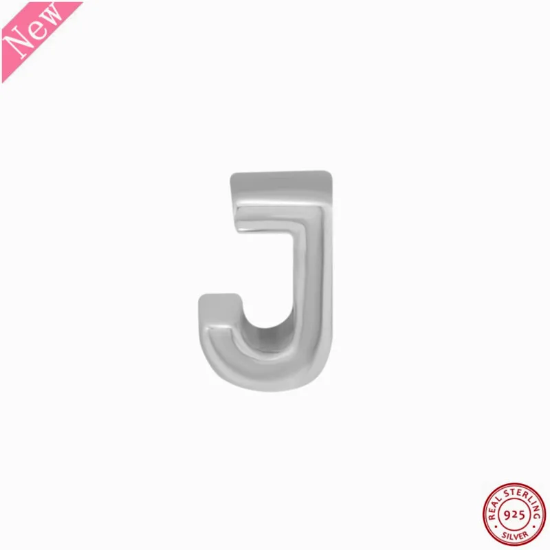 

NEW Letter J Charm Beads for Women Jewelry Making Embossed with Hearts & Dots DIY Fit PANDORA Charms Silver 925 Original LE017-J