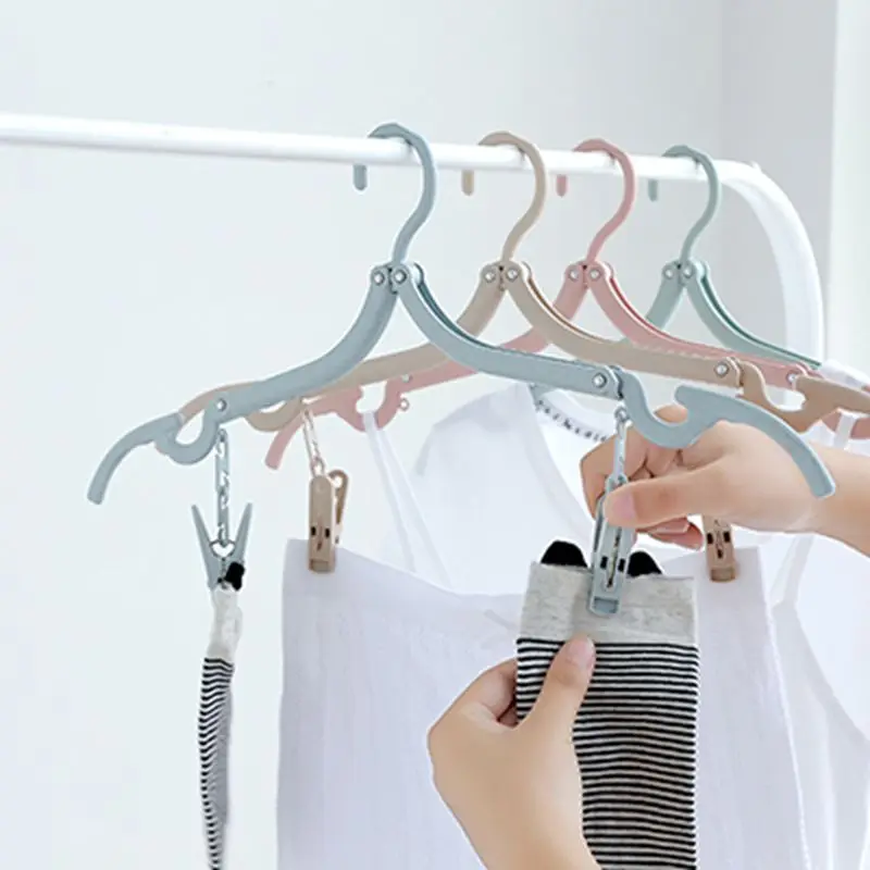 Wheat straw double clip foldable travel portable hanger Magic folding