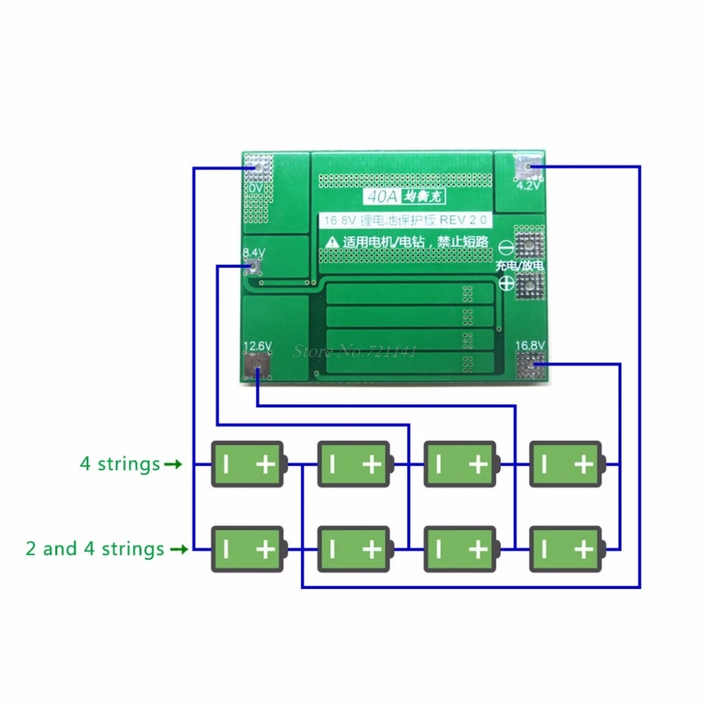 4S 40A 14.8V 16.8V Li-ion Lithium 18650 Battery BMS PCB Protection Board Balance 4S 40A 14.8V 16.8V Li-ion Lithium 18650 Battery BMS PCB Protection Board Balance