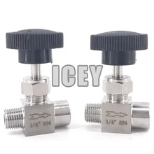 Adjustable needle valve 1/4" 3/8" male to female thread stainless steel 304 Flow Control shut off crane needle valve