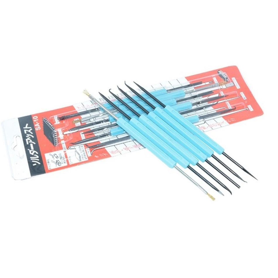 

6Pcs Solder Assist Knife Fork Reamer Chip Hold Needle Tool Set Electronic for Components Repair Welding Auxiliary Cleaning Tool
