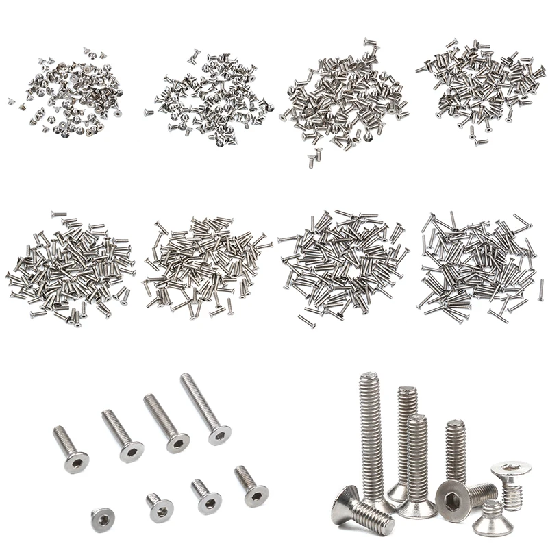 

100Pcs Metric Thread DIN7991 304 Stainless Steel Hex Countersunk Screw Flat Head Screw Bolt M3*4/5/6/8/10/12/14/15/16/18/20mm