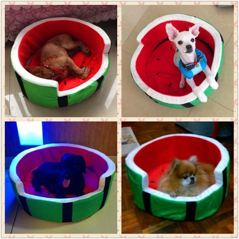 LUBINGT Pet mat 1pc Cute Kennel House Warm Cotton Watermelon Modeling Dog Bed Mat Sofa Pet Cat Bed for Dogs Fruit Bed S M L 