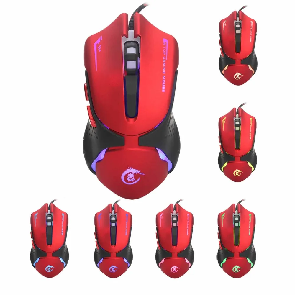 

Yoteen 3200 DPI Gaming Mouse Red Color Ergonomical Design 6 Buttons Optical USB Wired High-end optical engine precise positioni