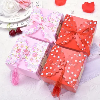 

500pcs/lot Paper gift candy box wedding gift box small Colorful Floral Candy Box Wedding Favors Designer Box