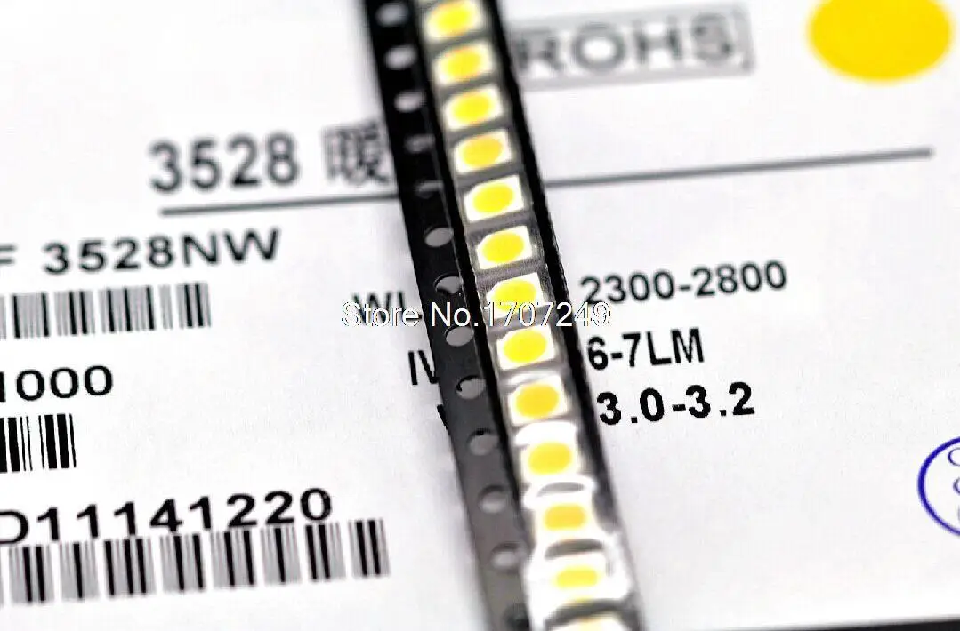 Светодиодная лампа 1000 шт./лот Smd 3528 1210 1000-1300mcd теплый белый | Лампы и освещение
