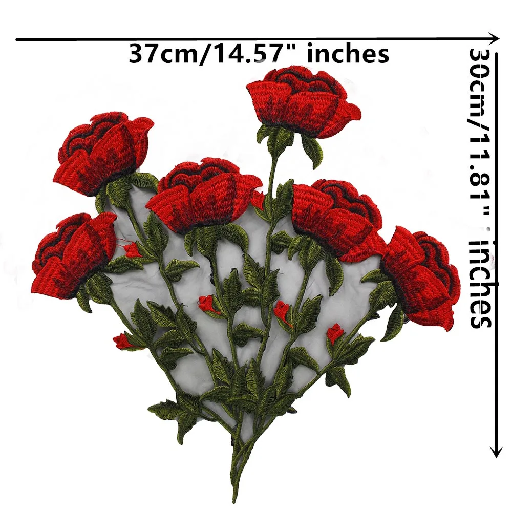 10piece-Large-Red-Green-Rose-Flower-Embroidery-Iron-on-Applique-Lace-Fabric-Patches-Stick-Motif-Venise (3) 