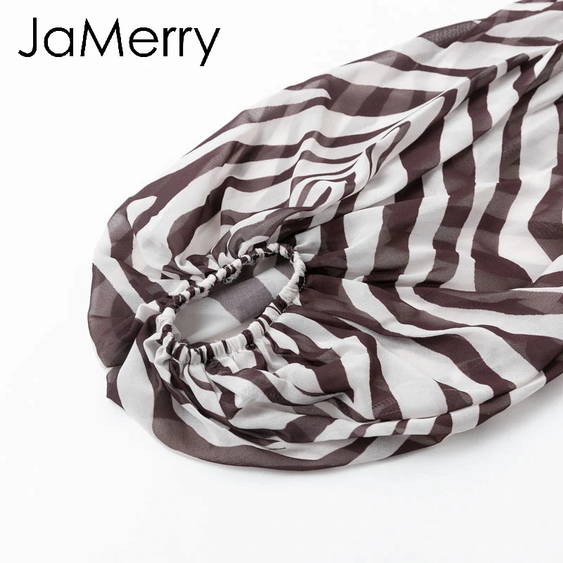 JaMerry, винтажная полосатая женская блузка с принтом зебры, рубашка, колокол, длинный рукав, Женский Топ, рубашка, мода, highstreet, блузки, рубашки