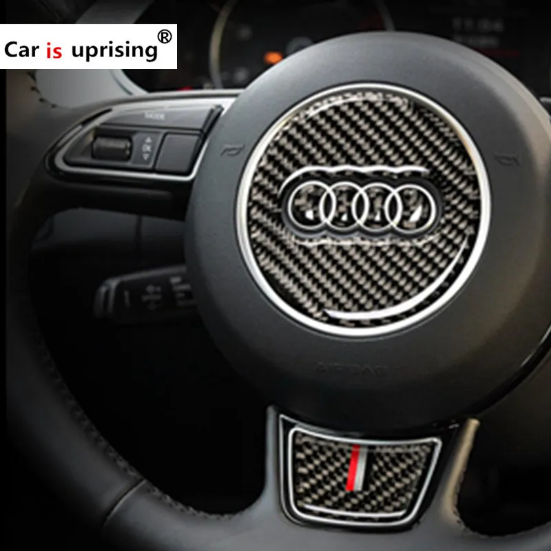 

Carbon Fiber Steering Wheel Sticker 3D Car Sticker For Audi A4 09-16 A5 A6 Q5 Car Styling Accessories Car Interior