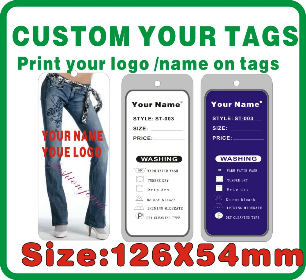 custom jeans tags ,print your logo on tags 500PCS 300gsm Paper easy