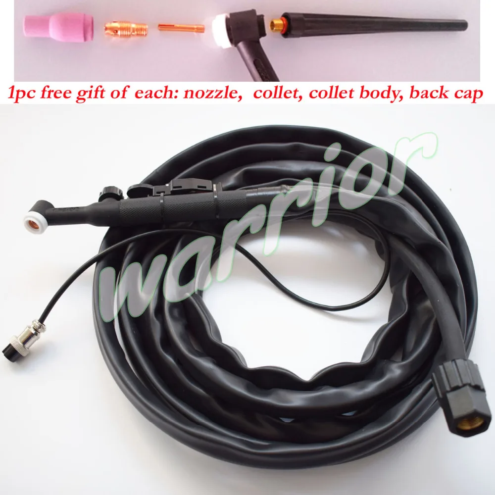 

TIG Torch Valve Control WP-9V Air Cooled Gas Electricity Integrated Welding Cable Burner M16*1.5mm 2Pins Female Connector