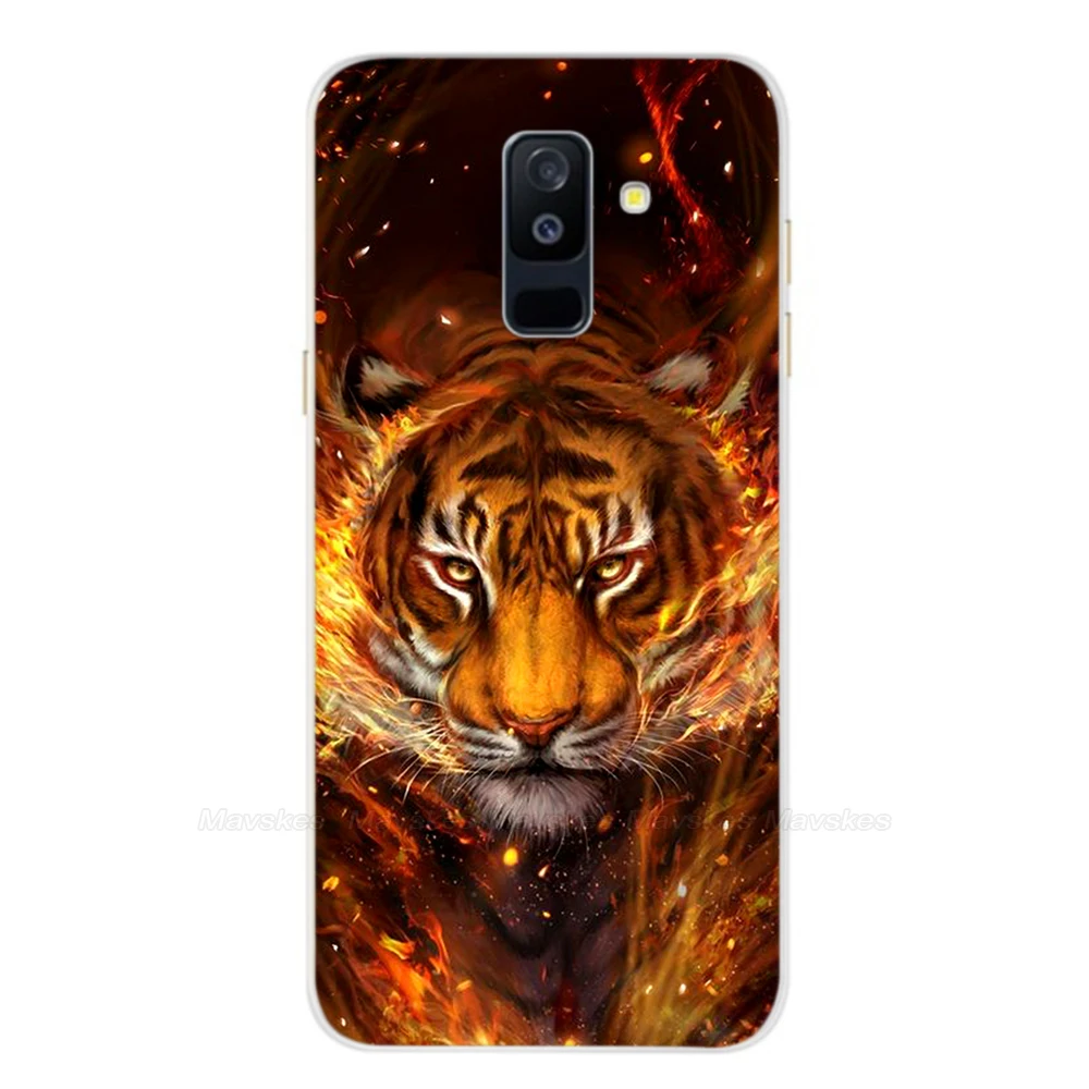 Силиконовый чехол для Samsung Galaxy A6 2018 прозрачные Мультяшные мягкие ТПУ чехлы