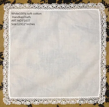 

Set of 36 Fashion Handkerchiefs 12-inch Cotton Handkerchief Sweet Heat Hankies Vintage Lace Wedding hanky For Bride/ladie/women