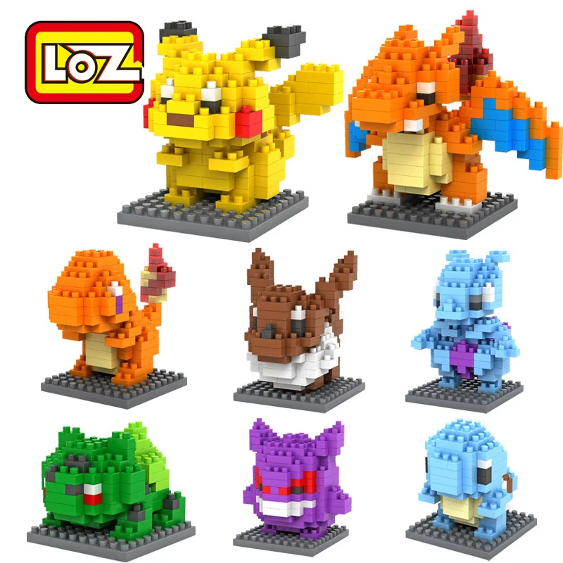 LOZ Алмазный Блок Charizard строительные блоки Charmander Eevee Gengar Squirtle Bulbasaur кирпичная