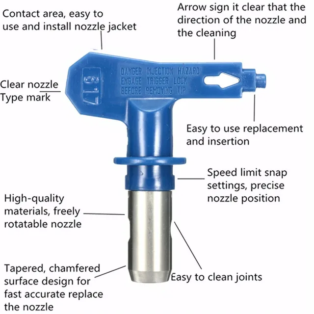 Blue Spray Tips Gun Tips Steel Varies Types Airless Spray Gun Nozzle Airless For Airless Spray Gun And Paint Sprayer