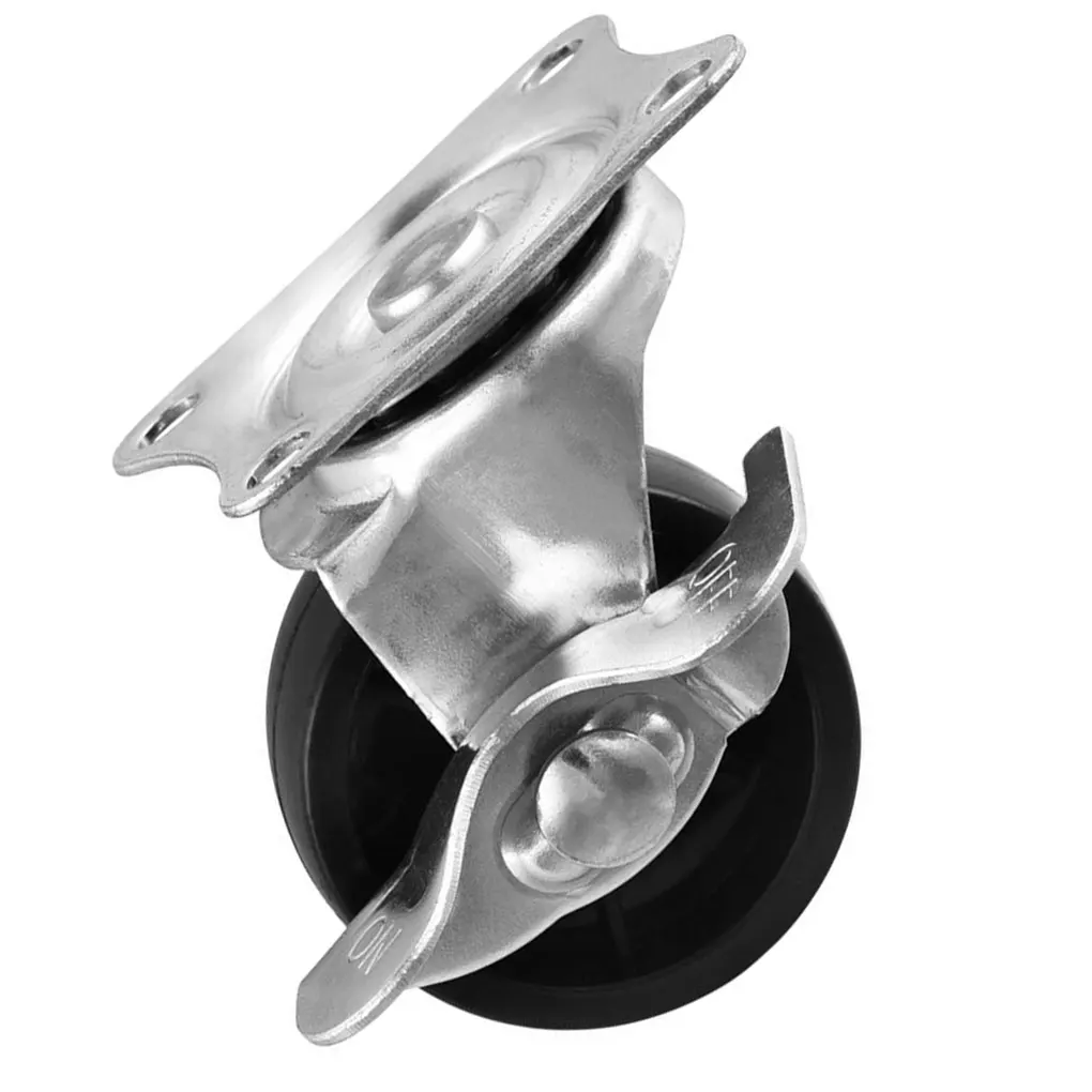 

2019 NEW 4PCS/Set Heavy Duty 1.5inch Rubber Swivel Castor Wheel Trolley Caster Brake Solid Rubber 360 Degree Rotation Wheels