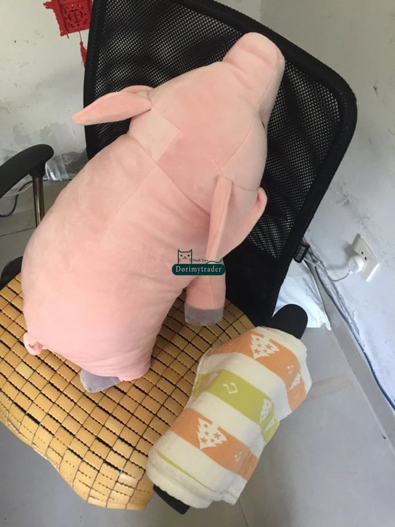 Dorimytrader Cuddly Soft Pink Piggy Plush Toy Stuffed Animal Pigs Doll Cartoon Pillow Baby Present 33inch 85cm DY61778(10)
