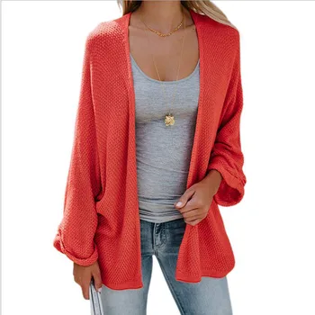 

SUOGRY 2018 New Women Autumn Knitted Cardigan Bat Sleeve Loose Sweater Ladies Solid Women Weave Coat Female Casual Sweaters