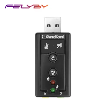 

Hot! FELYBY External USB Sound Card | Audio Adapter USB 2.0 | 3.5mm Jack to Connect Microphone & Speaker or Headphone