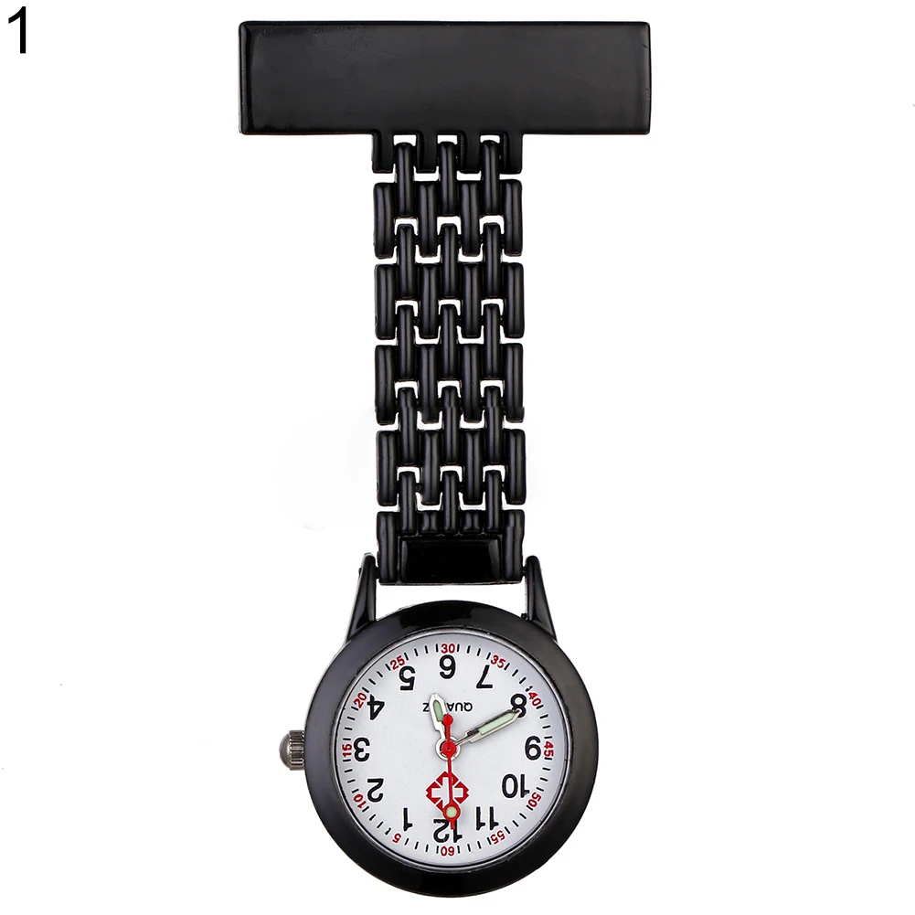 

Stylish Metal Clip-on Pocket Quartz Analog Brooch Medical Nurse Fob Watch Gift