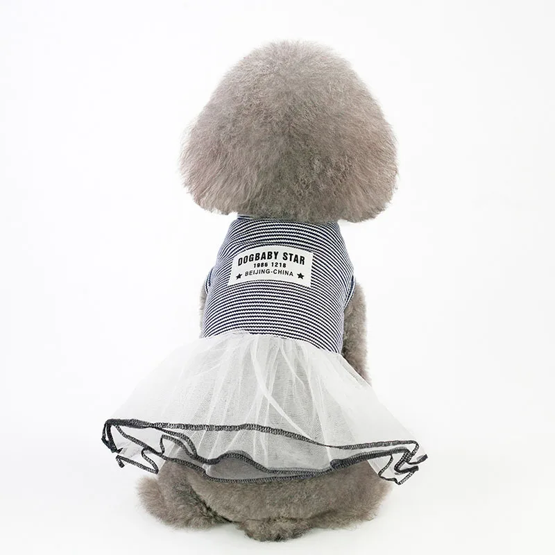 Костюм для домашних животных летняя одежда платье для собак милые корейские полосатые платья-пачки принцессы для щенков для чихуахуа йоркширского терьера
