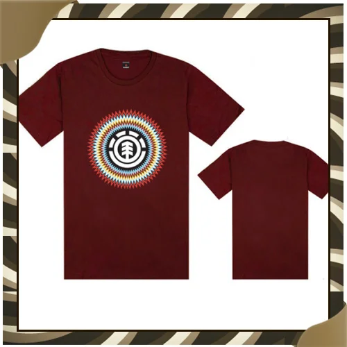 Online Stock Fashion Element Brand Men Logo Print Brown Color Casual Wear Short Sleeve Cheap T Shirt Tee Tops In Shirts From Mens Clothing