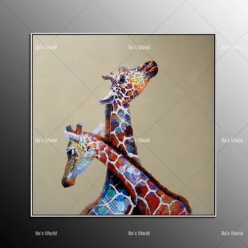 

Abstract Colorful Girraffe Handmade Oil Painting Home Decorative Calligraphy Wall Art Handpainted Modern Abstract Canvas Picture