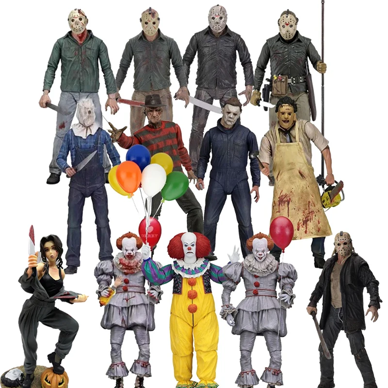 

NECA 3D 13th Friday Jason Leatherface Chainsaw John Carpenter's Michael Myers Freddy Krueger Pennywise Joker Action Figure Toy