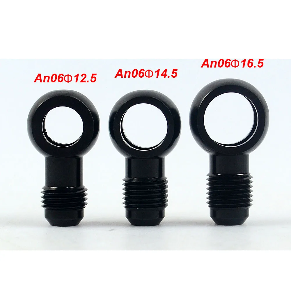 Oil line fitting adapter aluminum hose fitting VR-Aluminum banjo adaptor Bolt AN6 AN-6-6 an to 12.5mm brake fitting Black VR-SL776-06-12
