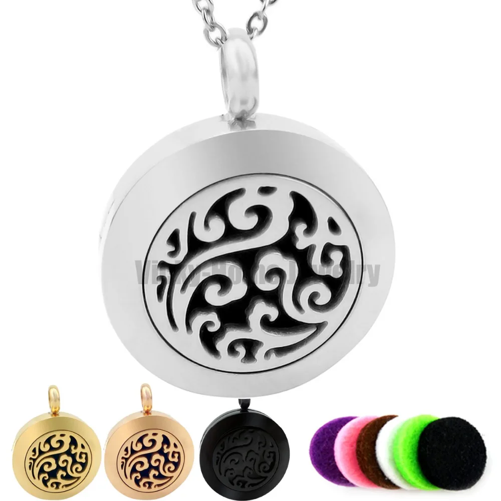

Round Silver Cloud Design (20-30mm) Essential Oils Diffuser Locket Aroma Free Pads Stainless Steel Diffuser Locket drop shipping