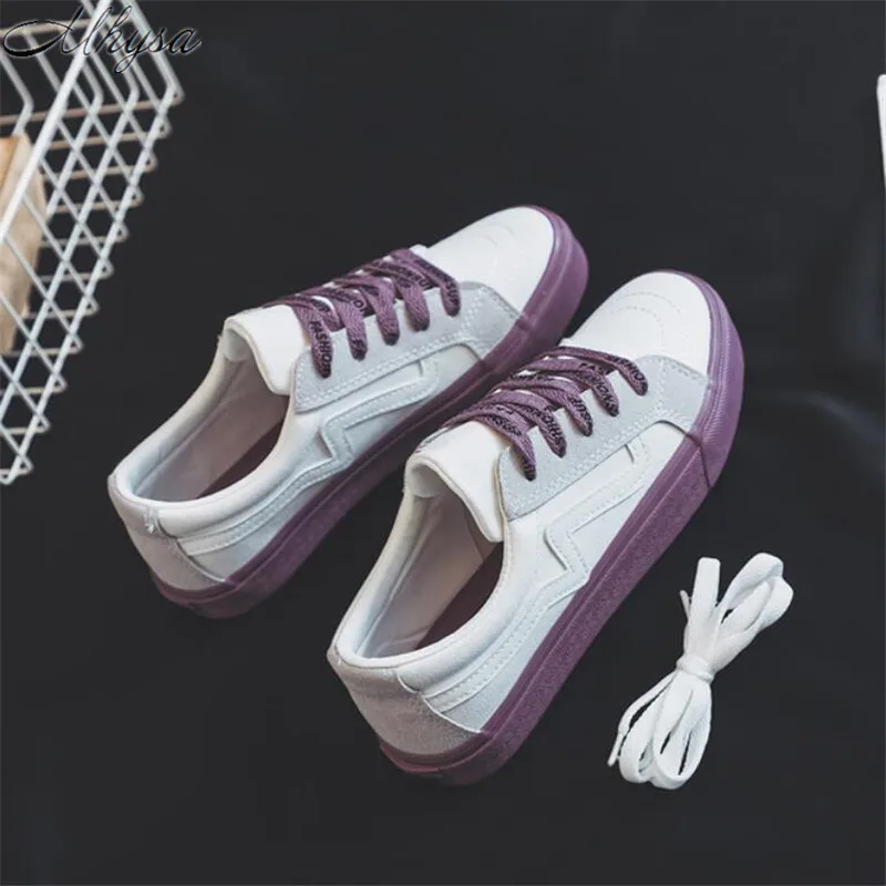 

Mhysa 2019 New spring fashion women's casual shoes mixed color lace women's canvas shoes comfortable breathable flat shoes T297