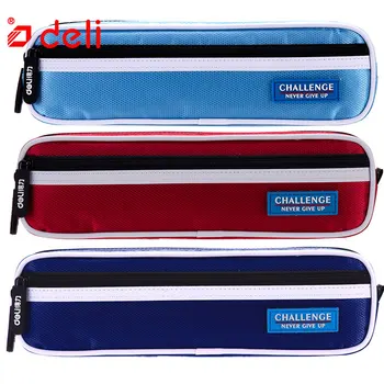 

Deli 3 colors canvas pencil case for student 2018 new arrival pencil box stationery gift pencil bags school & office supplies