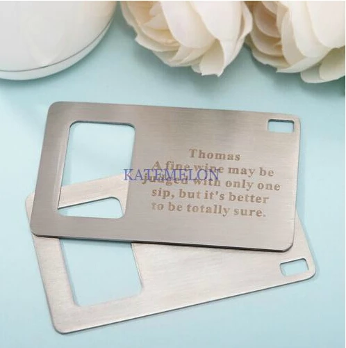 Personalized Wallet Credit Card Shape Bottle Opener Wedding Party Business Man gift favour present souvenir