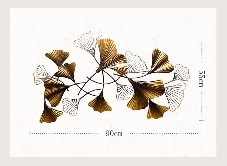 Современные листок гинкго настенные подвески для самодеятельного творчества украшения дома гостиной диван фон Офис крыльцо 3D настенные украшения