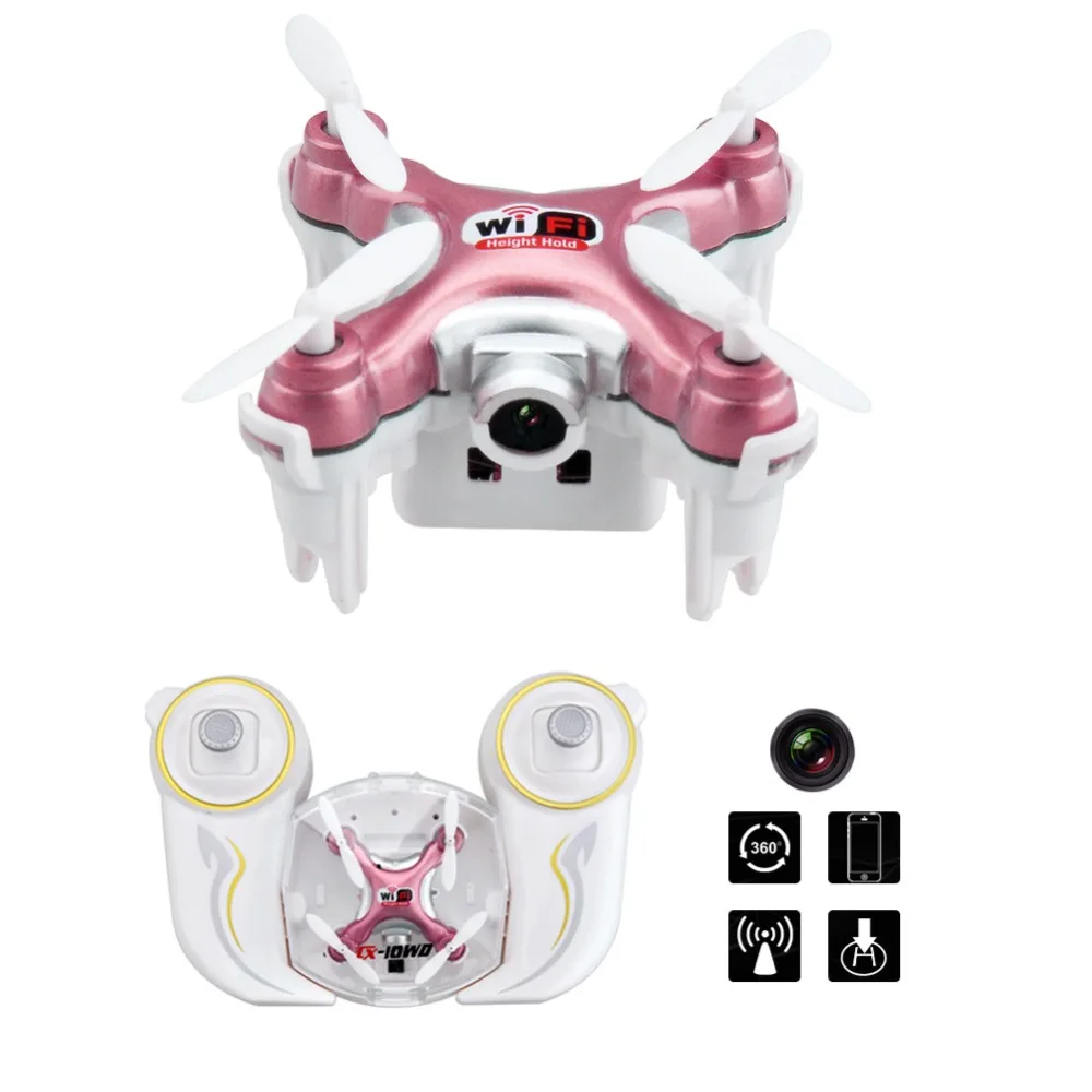 Cheerson CX-10WD-TX Мини Wi-Fi FPV Квадрокоптер Дрон с HD Камера Высокой Провести режим 2,4G 6 оси дистанционного Управление наноквадрокоптер RTF