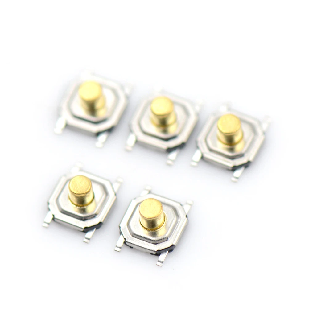 

5pcs/lot 4*4*3mm Patch 4 Pins Copper Head Micro Touch Switch Waterproof Mini Black Tactile Touch Tact Push Button Switch