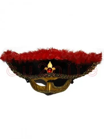 

UTMEON-Deluxe Venetian Style Pirate Hat Mask Feather
