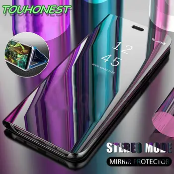 

Luxury Mirror Flip Cover Case For iPhone XS XR 7 8 6 6S Plus 5S SE Clear Smart View Case For iPhone XS MAX X 7 8 SE brand Cases