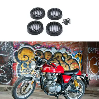 

4 Pc Turn Signal Indicator Light Lens Grille Cover For Royal Enfield Classic 500