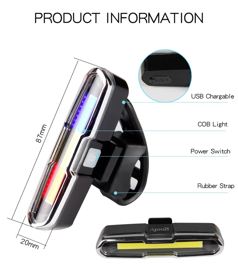 Flash Deal USB Rechargeable Front Rear Bicycle Light Lithium Battery LED Bike Taillight Cycling Helmet Light Lamp Mount Bicycle Accessories 1