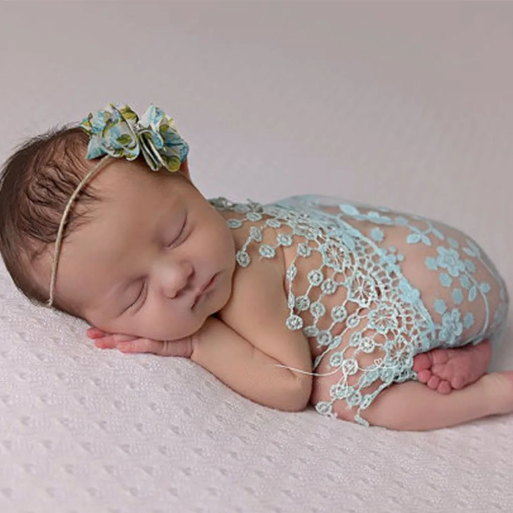 

Baby Newborn Stretchy Backdrop Wrap Photography Photo Prop Outfits Stretch Lace Wrap Newborn Photography Props No headband