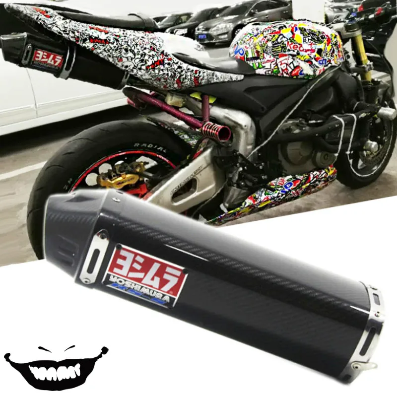 

Yoshimura DB Killer For CBR600 F5 CBR1000 ZX-6R Motorcycle Exhaust Muffler Full Real Carbon Fiber Slip on with Mobile YO015