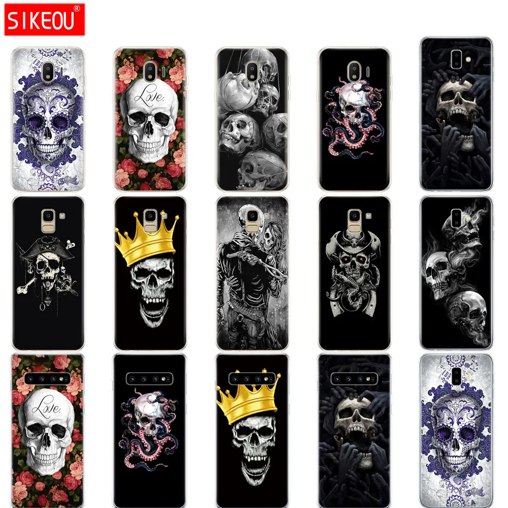 

case for Samsung galaxy J2 core J8 j6 j4 PLUS j6+ 2018 cover case for samsung galaxy s10 SE plus coqa skull skeleton ghost