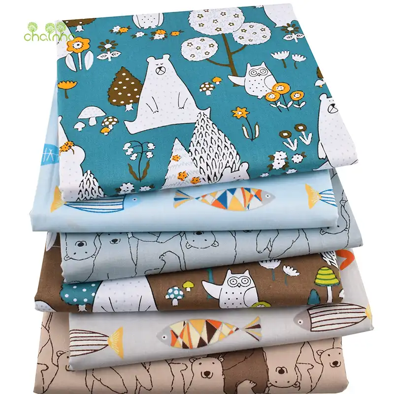 6pcs//lot,New Bears/&Fishes,Twill Cotton Fabric,Patchwork Cloth,DIY Sewing Quilting Material For Baby/&Child