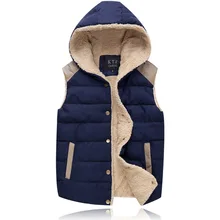Herren Jacke Ärmellose Westen Winter Neue Mode Lässig Mäntel Marke Mit Kapuze Cotton-Padded herren Weste Männer Verdickung Weste