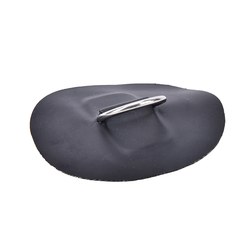 

1Pcs 6 inch Inflatable Boat Kayak Dinghy Stainless Steel D-RINGS PVC Patch Black