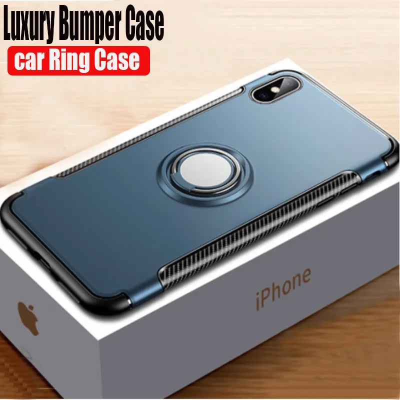 

Luxury Magnetic Shockproof Bumper Case On The For IPhone 7 8 6 Plus Silicone Case For IPhone X XR XS Max Ring Soft Case