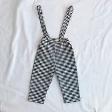 Г. Новое поступление, осенние детские штаны брюки-комбинезон на подтяжках для маленьких мальчиков и девочек, детская одежда повседневные штаны в клетку, Комбинезоны