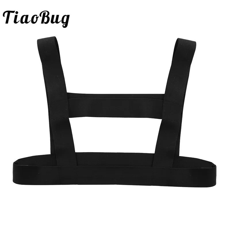 

TiaoBug Men High Elastic Shoulder Strap Classic Chest Harness Muscle Support Brace Bondage Belt Sexy Male Punk Bondage Costume