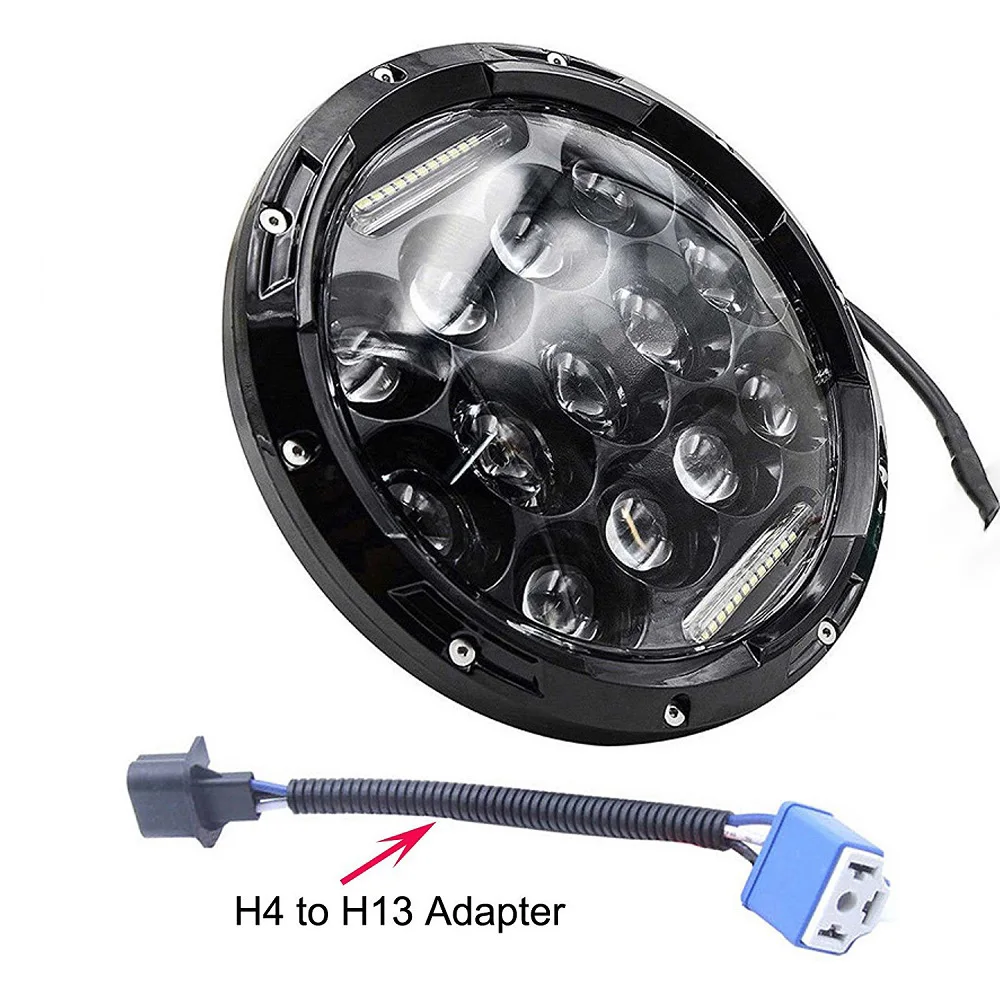 7 Inch headlights For Land Rover 90110 Defender H4 H13 7 round headlight Led DRL For Lada 4x4 urban Niva (2)